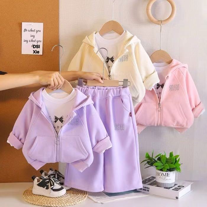 Kids Clothes 2 3pc Set - Orange White Beige ALO