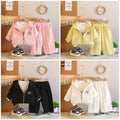 Kids Clothes 2 3pc Set - Pink Yellow Black White CC Zip Hoodie