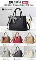 Model 2841 Structured Tote Bag with Scarf Bow in multiple colors
