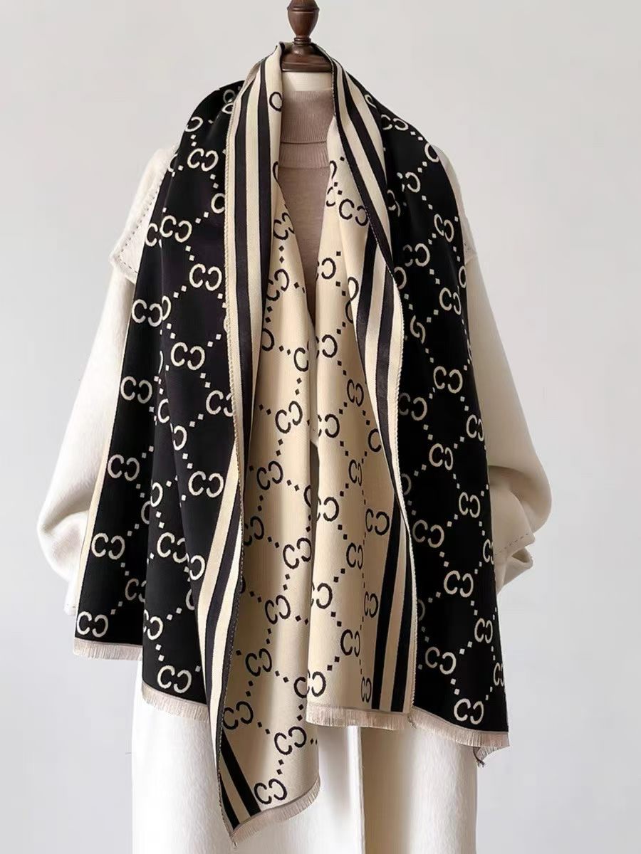 Women's Poncho - Camel White Plaid Fringe