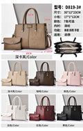 Model D819-3 2-in-1 Floral Embossed Structured Tote Set in multiple colors
