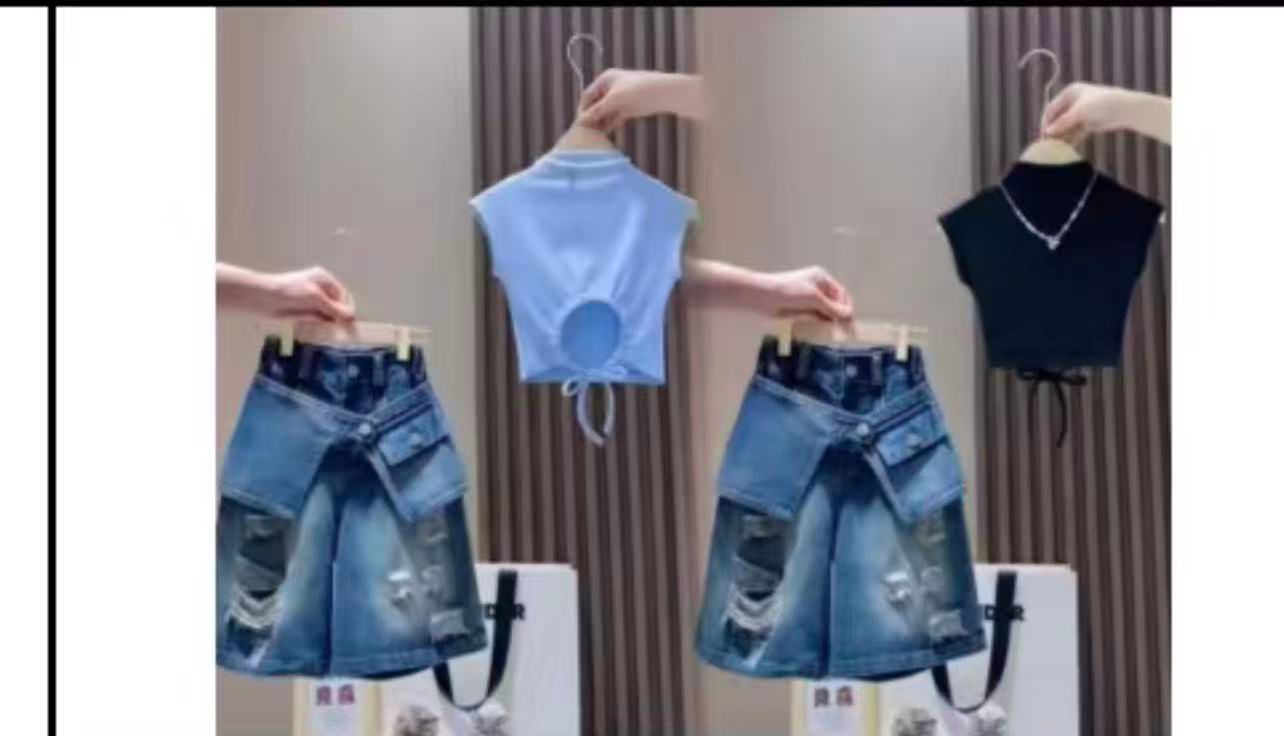 Jeans short and crop top