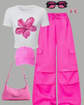 Teenage Casual Wear Pink and White
