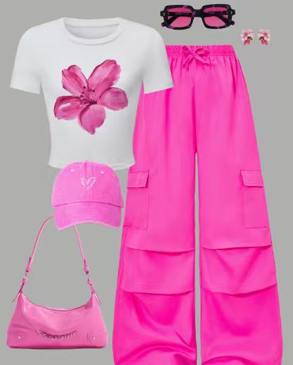Teenage Casual Wear Pink and White